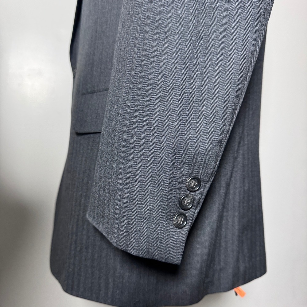 1980s Brooks Brothers Vintage Makers 100% Wool Herringbone Suit Mens 46R‎ 40W - Picture 3 of 6